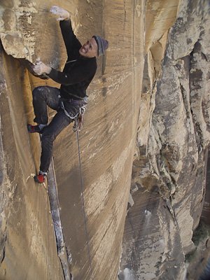 Brian Bowman on Tri Tip, pitch 5 (5.11d), Black Velvet Wall.