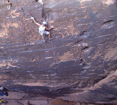 Mike Ward on Fools Gold (5.10b), The Black Corridor.