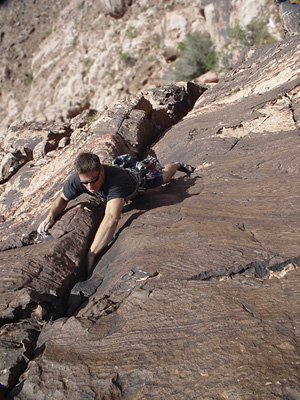 Rob Dezonia on Classic Crack of Calico (5.9), pitch 2.