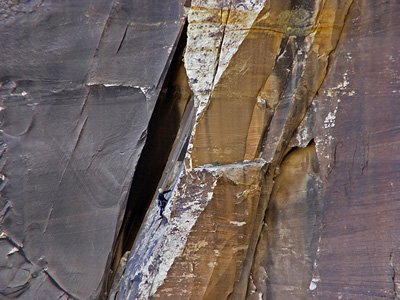 Andy Ross on The Gobbler, pitch 2 (5.10a), Black Velvet Wall.